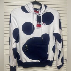 🔵⚪️Rare Fila Women's X Pierre Cardin Polka Dot Hoodie